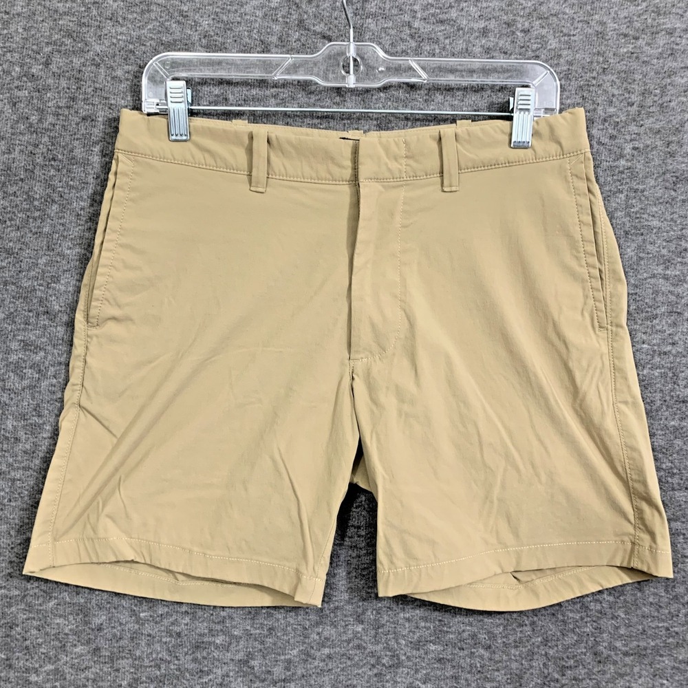 J. Crew Tech Shorts Mens 30 Golf Khaki Shorts Tan Beige 7" Inseam Summer Stretch
